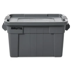 BRUTE Tote Storage Container with Lid-included, 20-Gallon, Gray, Rugged/Reusable Boxes