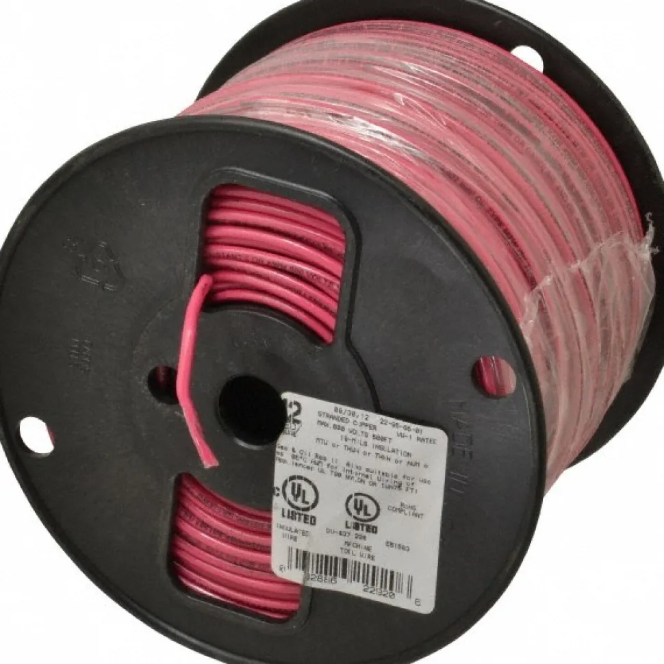 Building Wire: THHN, 12.000 AWG, Nylon, Stranded Core, 500.00' Long