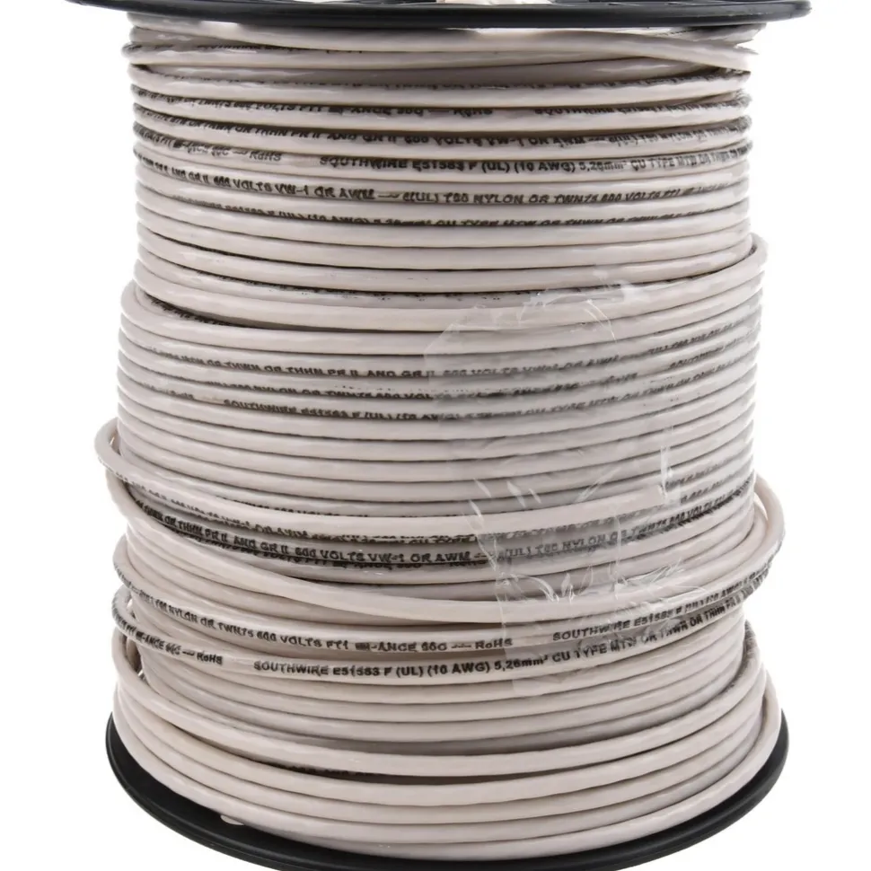 Building Wire: THHN, 10.000 AWG, Nylon, Stranded Core, 500.00' Long