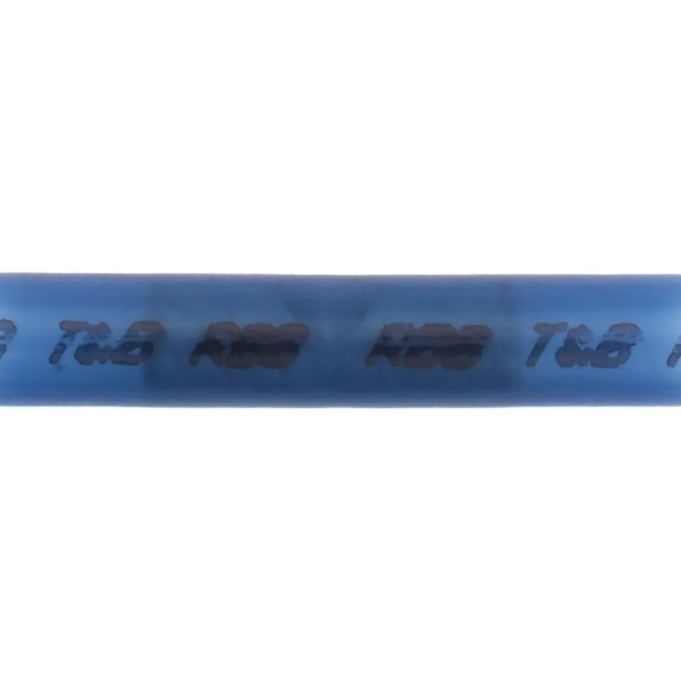 Butt Splice Terminal: Crimp-On, Blue, 16/14 AWG, Fully Insulated, Nylon