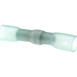 Butt Splice Terminal: Crimp-On, Blue, 16/14 AWG, Heat Shrink & Polyolefin