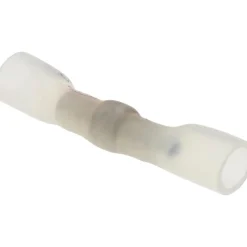 Butt Splice Terminal: Crimp-On, Clear, 24/22 AWG, Heat Shrink & Polyolefin