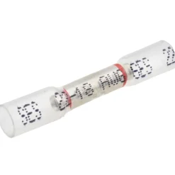 Butt Splice Terminal: Crimp-On, Clear, 22/18 AWG, Fully Insulated, Heat Shrink & Ionic Polymer