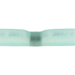 Butt Splice Terminal: Solder, Blue, 16/14 AWG, Heat Shrink & Polyolefin