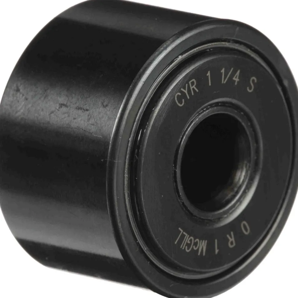 Cam Yoke Roller: Crowned, 0.375" Bore Dia, 1-1/4" Roller Dia, 0.75" Roller Width, Needle Roller Bearing