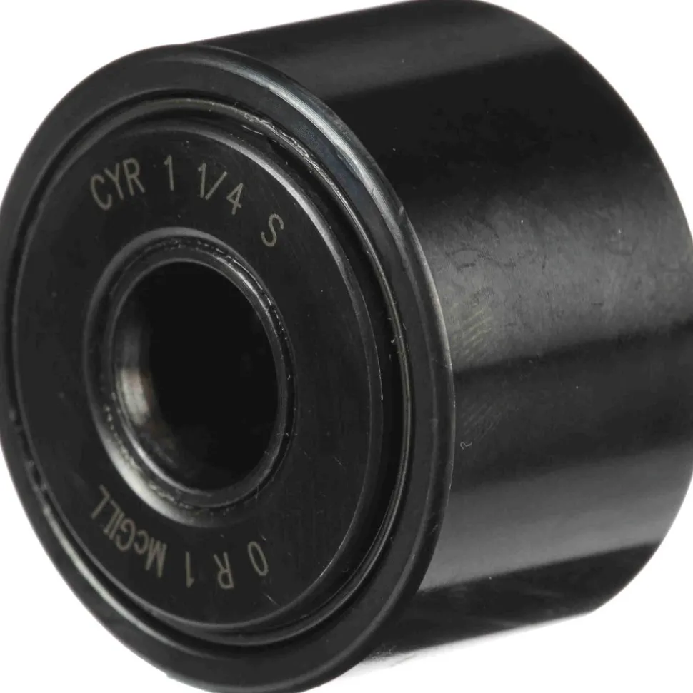 Cam Yoke Roller: Crowned, 0.375" Bore Dia, 1-1/4" Roller Dia, 0.75" Roller Width, Needle Roller Bearing