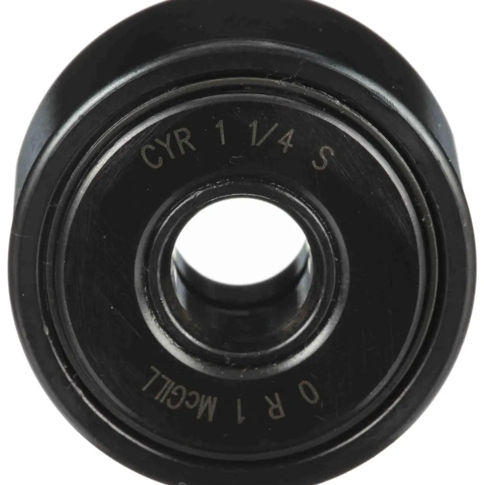 Cam Yoke Roller: Crowned, 0.375" Bore Dia, 1-1/4" Roller Dia, 0.75" Roller Width, Needle Roller Bearing