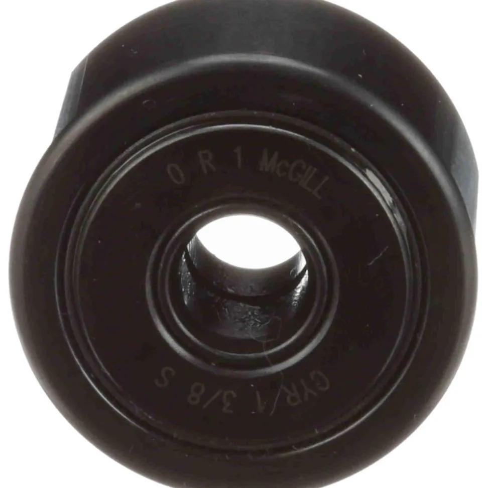 Cam Yoke Roller: Crowned, 0.375" Bore Dia, 1-3/8" Roller Dia, 0.75" Roller Width, Needle Roller Bearing