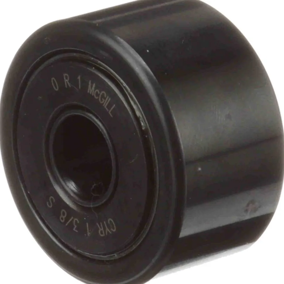Cam Yoke Roller: Crowned, 0.375" Bore Dia, 1-3/8" Roller Dia, 0.75" Roller Width, Needle Roller Bearing