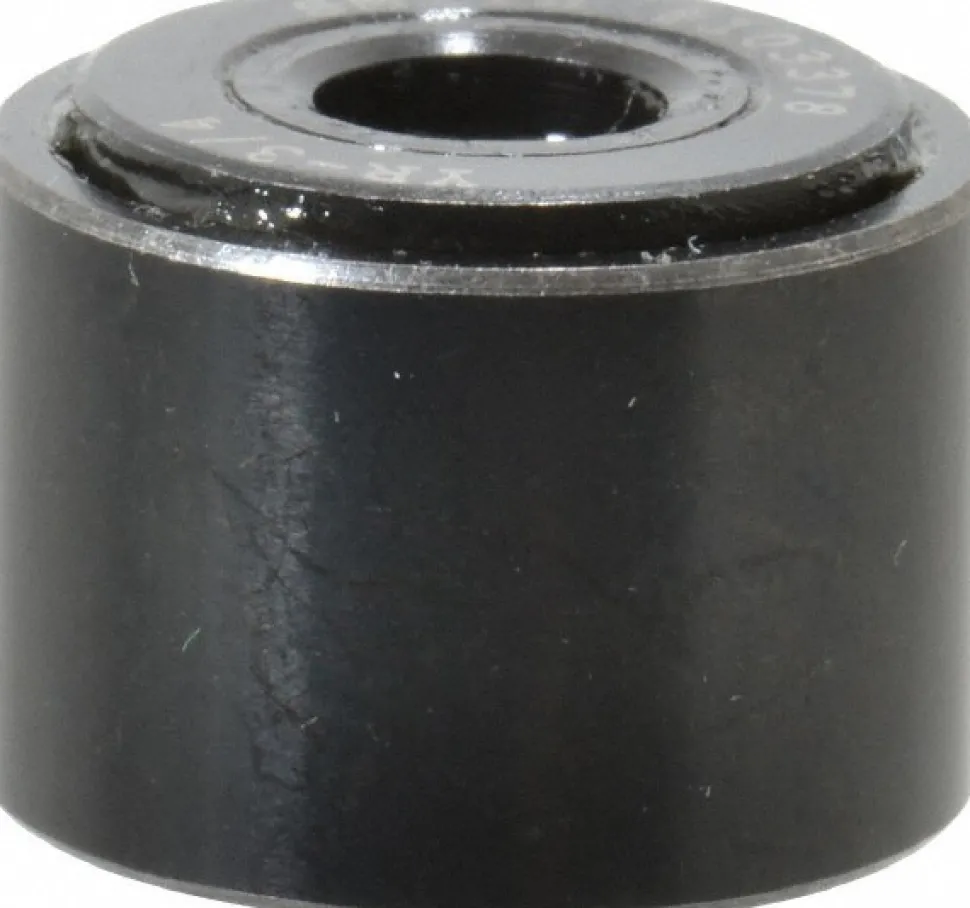Cam Yoke Roller: Non-Crowned, 0.25" Bore Dia, 3/4" Roller Dia, 0.5" Roller Width, Needle Roller Bearing