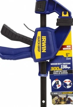 Carbon Steel Bar Clamp: 6" Capacity, 3-3/16" Throat Depth, 300 lb Clamp Pressure