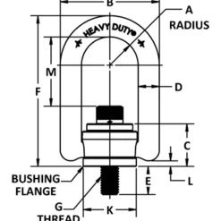 Center Pull Hoist Ring: Screw-On, 2250.000 lb Capacity