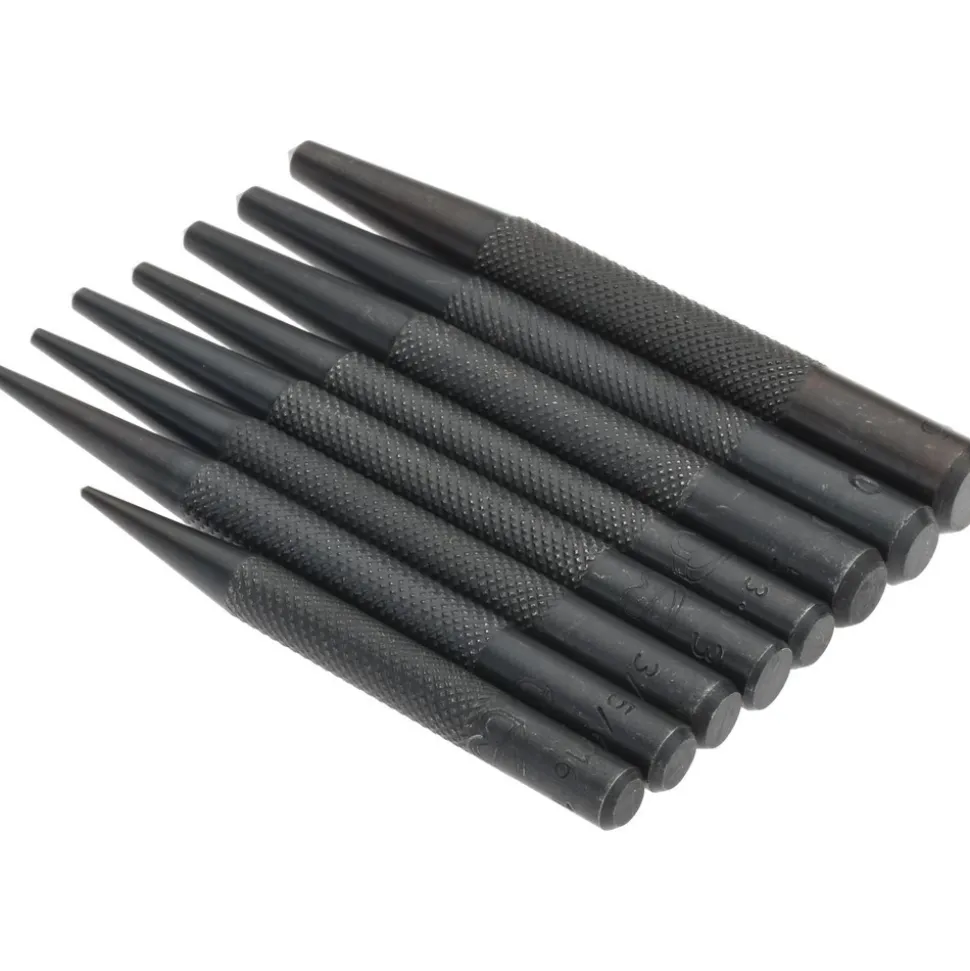 Center Punch Set: 8 Pc, 0.0625 to 0.2188"