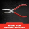 Chain Nose Plier: 1-7/8" Jaw Length, 5-5/8" Overall Length, Side Cutter