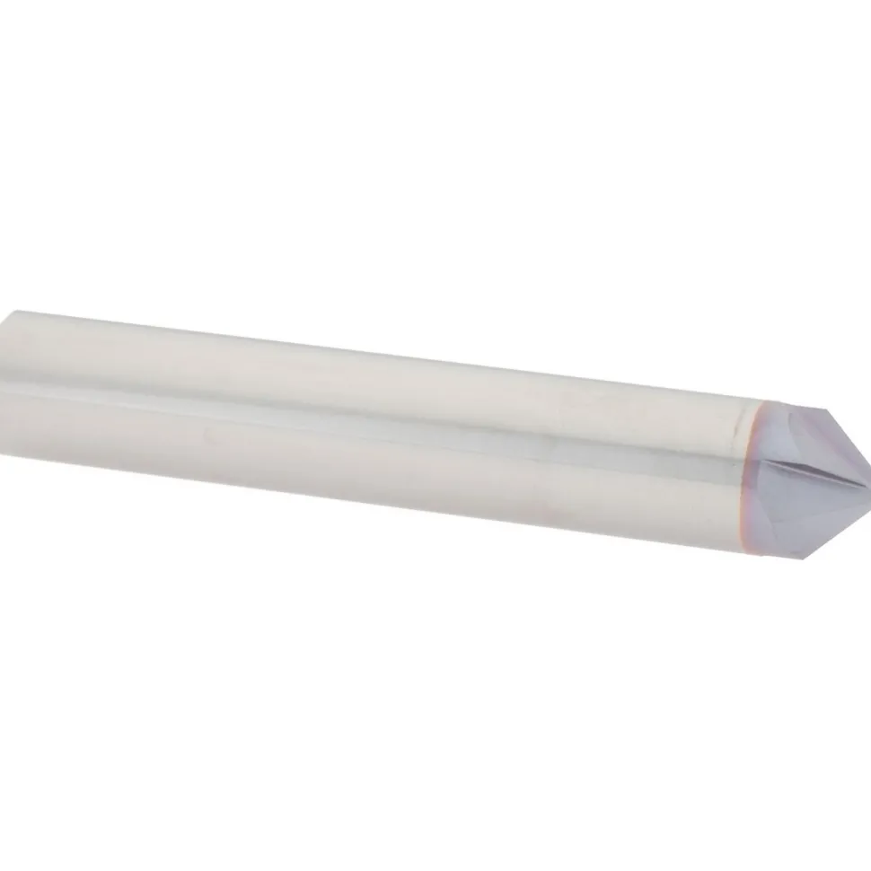Chamfer Mill: 1/2" Dia, 1/2" Shank Dia, 90.00 deg, 4 Flute, Solid Carbide, Single End
