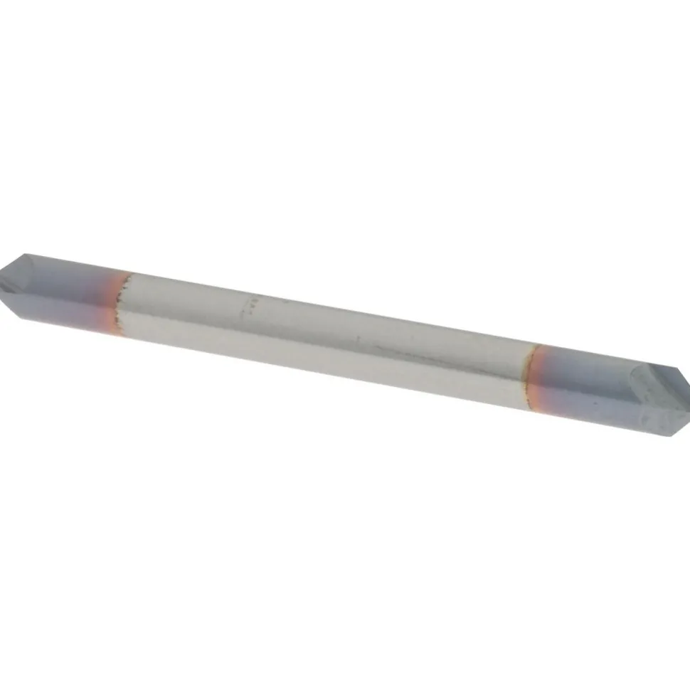 Chamfer Mill: 1/8" Dia, 1/8" Shank Dia, 90.00 deg, 2 Flute, Solid Carbide, Double End