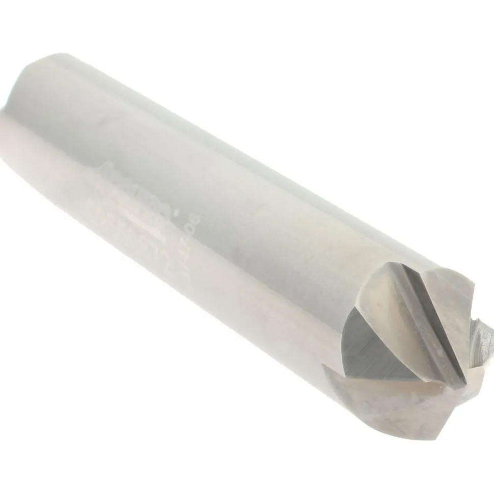 Chamfer Mill: 3/8" Dia, 3/8" Shank Dia, 90.00 deg, 4 Flute, Solid Carbide, Double End