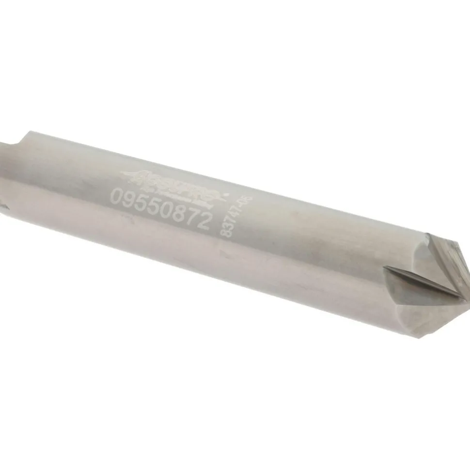 Chamfer Mill: 3/8" Dia, 3/8" Shank Dia, 90.00 deg, 4 Flute, Solid Carbide, Double End