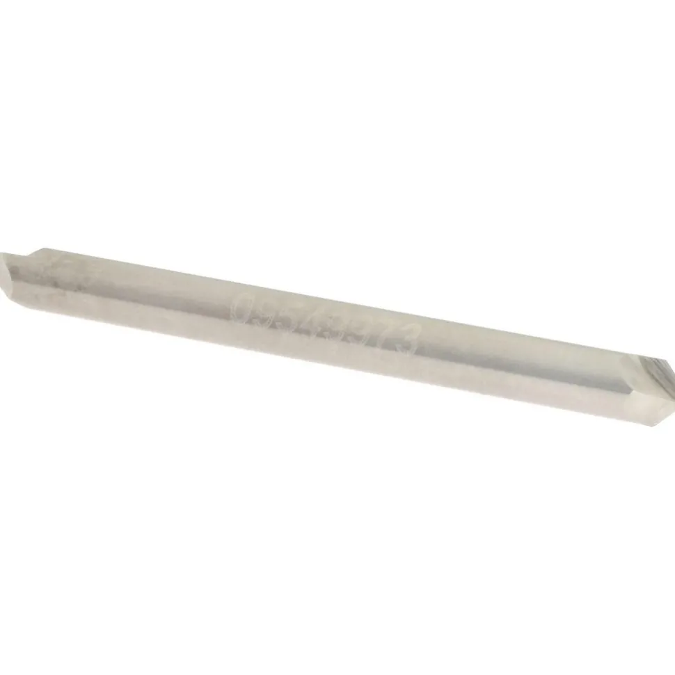 Chamfer Mill: 1/8" Dia, 1/8" Shank Dia, 90.00 deg, 2 Flute, Solid Carbide, Double End