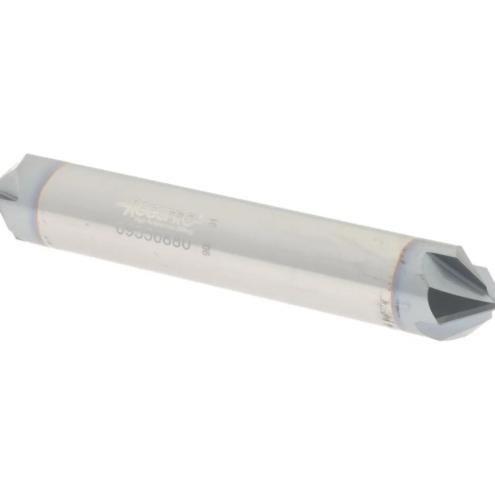 Chamfer Mill: 3/8" Dia, 3/8" Shank Dia, 90.00 deg, 4 Flute, Solid Carbide, Double End
