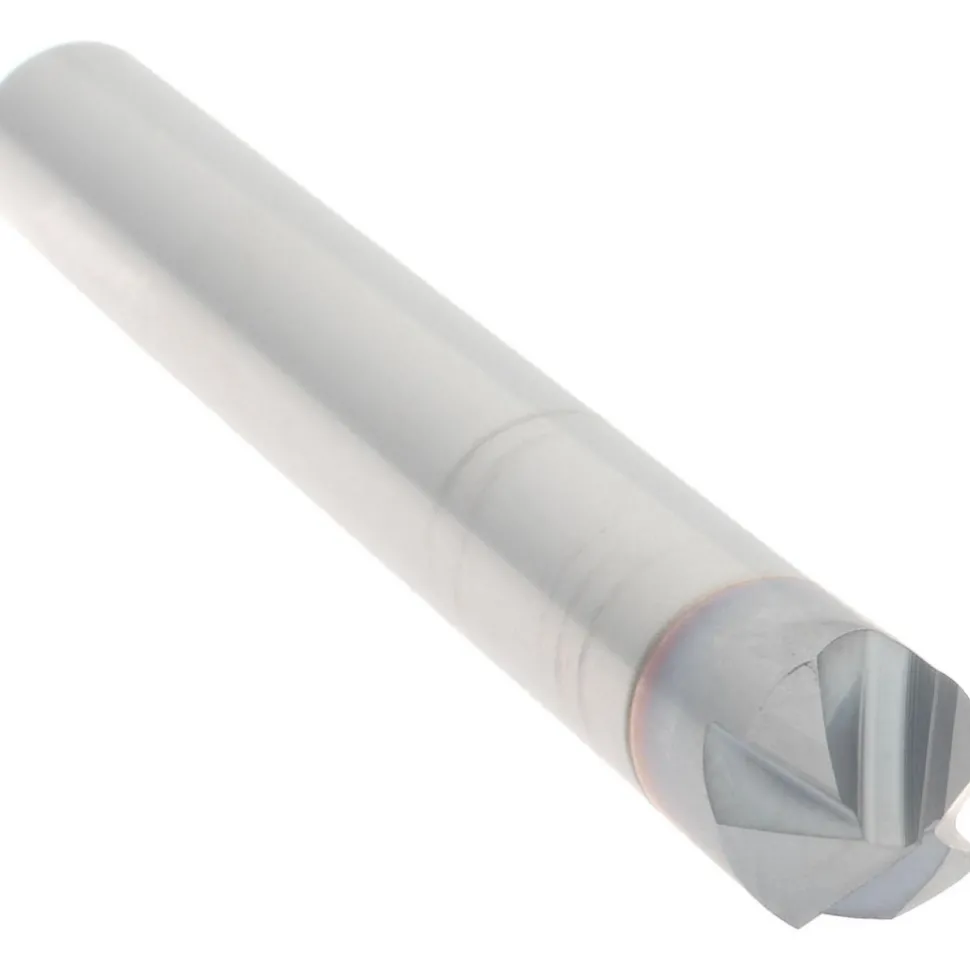 Chamfer Mill: 1/4" Dia, 1/4" Shank Dia, 90.00 deg, 4 Flute, Solid Carbide, Single End