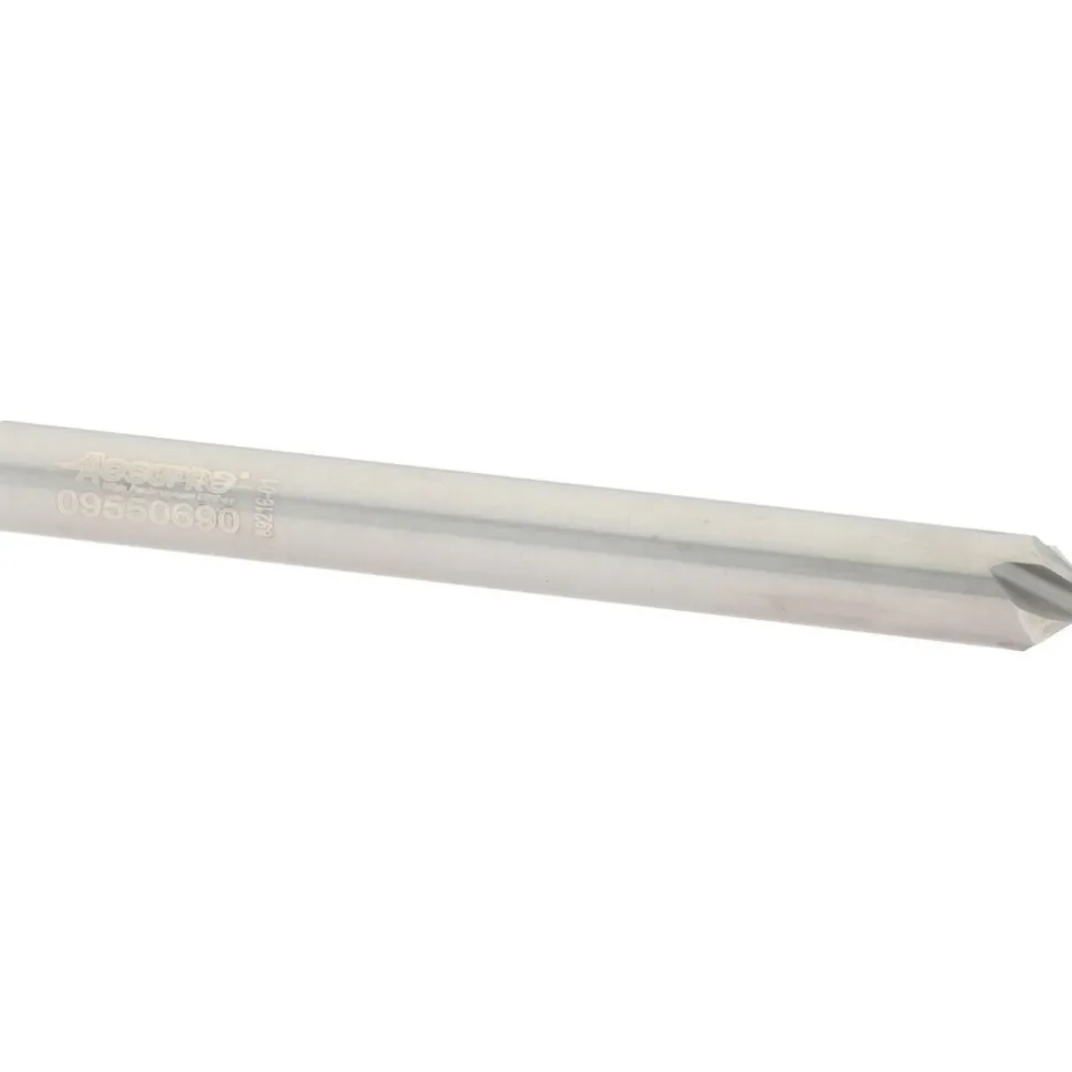 Chamfer Mill: 1/4" Dia, 1/4" Shank Dia, 90.00 deg, 4 Flute, Solid Carbide, Single End