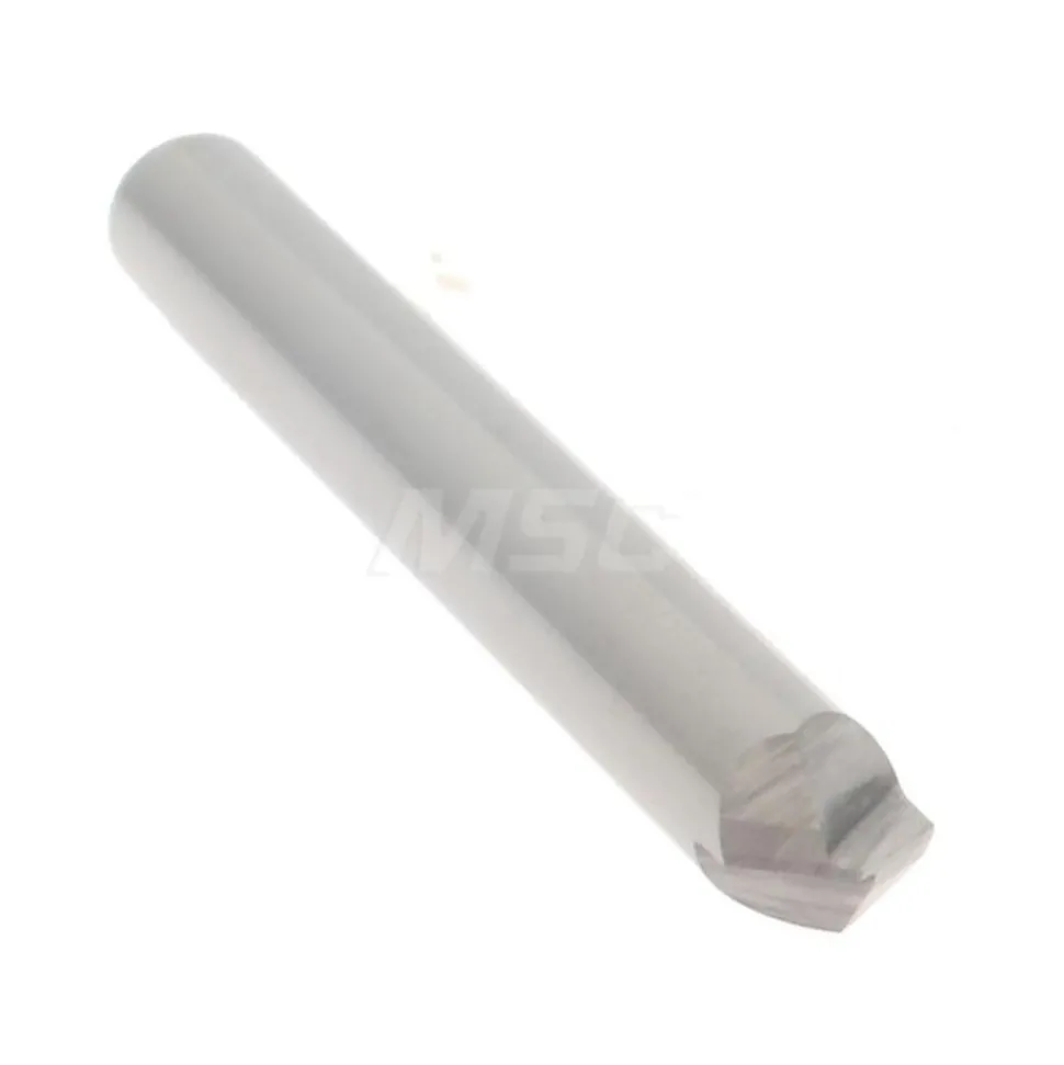 Chamfer Mill: 1/8" Dia, 1/8" Shank Dia, 90.00 deg, 2 Flute, Solid Carbide, Single End