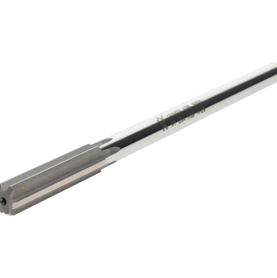 Chucking Reamer: 0.5010" Dia, 8" OAL, 2" Flute Length, Straight Flute, Straight-Cylindrical Shank, HSS