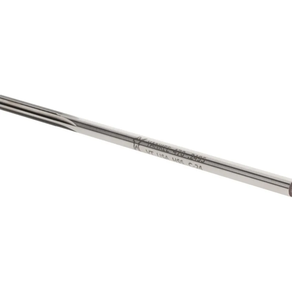 Chucking Reamer: 0.2495" Dia, 6" OAL, 1-1/2" Flute Length, Straight Flute, Straight-Cylindrical Shank, HSS