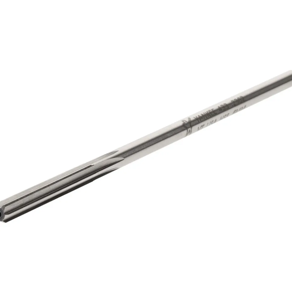 Chucking Reamer: 6.00 mm Dia, 6" OAL, 1-1/2" Flute Length, Straight Flute, Straight-Cylindrical Shank, HSS