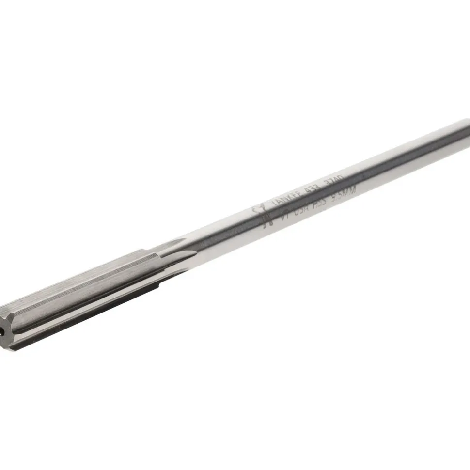 Chucking Reamer: 9.50 mm Dia, 7" OAL, 1-3/4" Flute Length, Straight Flute, Straight-Cylindrical Shank, HSS