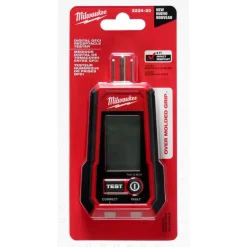 Circuit Continuity & Voltage Testers: Tester Type: Receptacle Tester with GFCI; Minimum Voltage: 0 V; Maximum Voltage: 135V AC; Display Type: Digital LCD