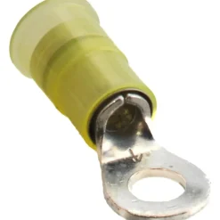 Circular Ring Terminal: Partially Insulated, 12 to 10 AWG, Crimp Connection