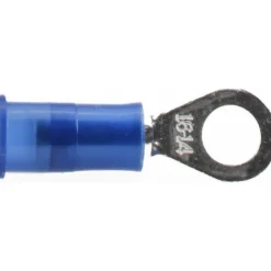 Circular Ring Terminal: Partially Insulated, 16 to 14 AWG, Crimp Connection