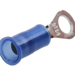 Circular Ring Terminal: Partially Insulated, 16 to 14 AWG, Crimp Connection