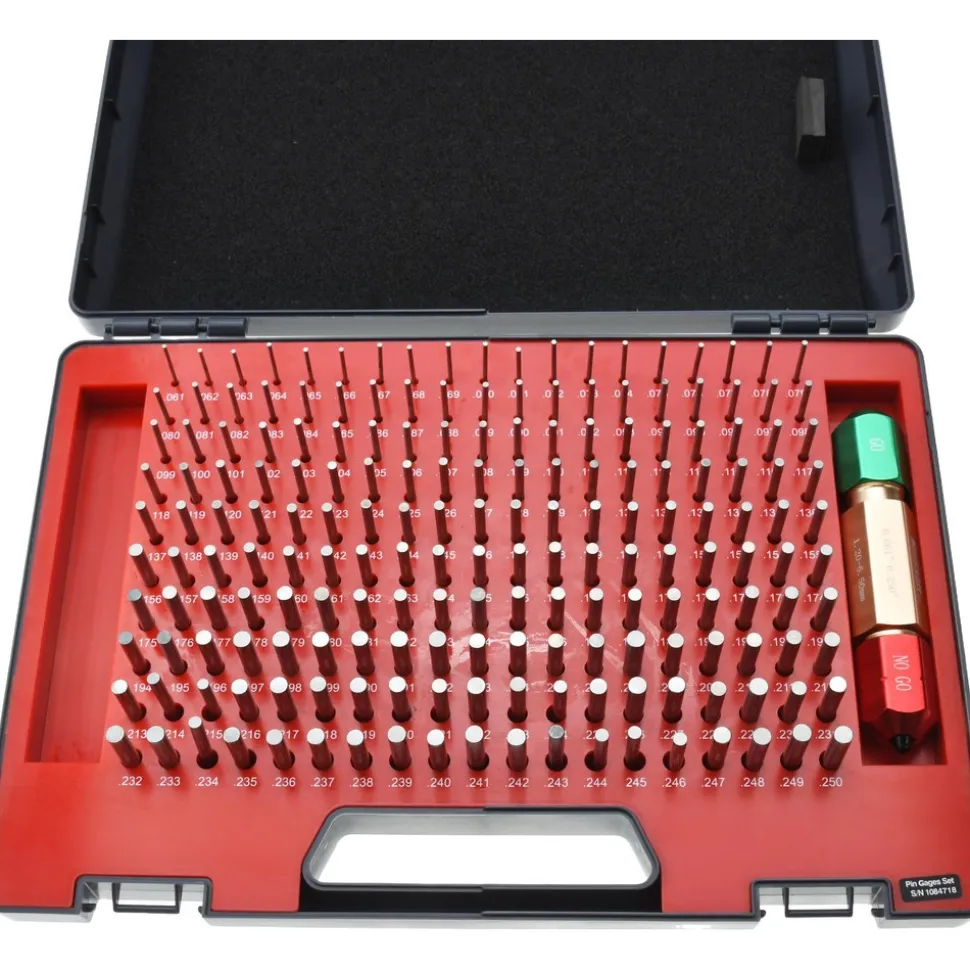 Class ZZ Plug Gage Set: 0.061 to 0.25" Range, 190 Pc