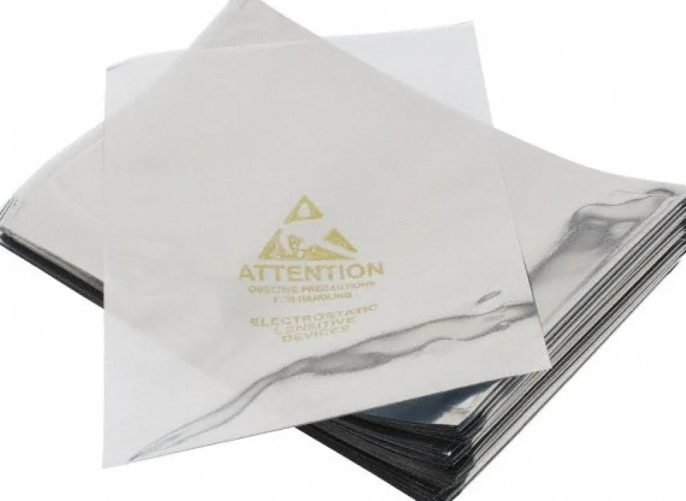 Clear Metalized Static Shield Bag: 3 mil Thick, 5" OAW