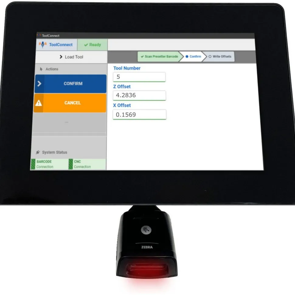 CNC Software & Interface Equipment; Type: Tool Data Management System - Presetter to CNC - Tool Offset Control; For Use With: CNC Machines & Tool Presetters; Software Type: Data Acquisition & Analysis; Format: Ethernet TCP/IP; TT-1 Auto Tool Measure