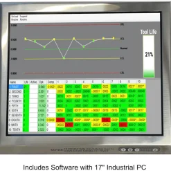 CNC Software & Interface Equipment; Type: Automated Tool Wear Compensation Software; For Use With: CNC Machines & Controls; Software Type: Data Acquisition & Analysis; Format: Ethernet TCP/IP; Includes: AutoComp Software; Mounting Bracket; Industrial 17" PC with Windows 10