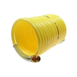 Coiled & Self Storing Hose: 1/4" ID, 25' Long, Male Swivel x Male Swivel