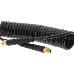 Coiled & Self Storing Hose: 1/4" ID, 15' Long, MNPT