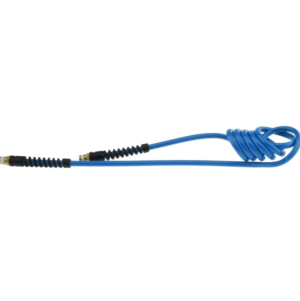 Coiled & Self Storing Hose: 1/4" ID, 5' Long, Male Swivel x Male Swivel