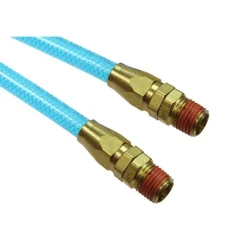Coiled & Self Storing Hose: 1/4" ID, 25' Long, Male Swivel x Male Swivel