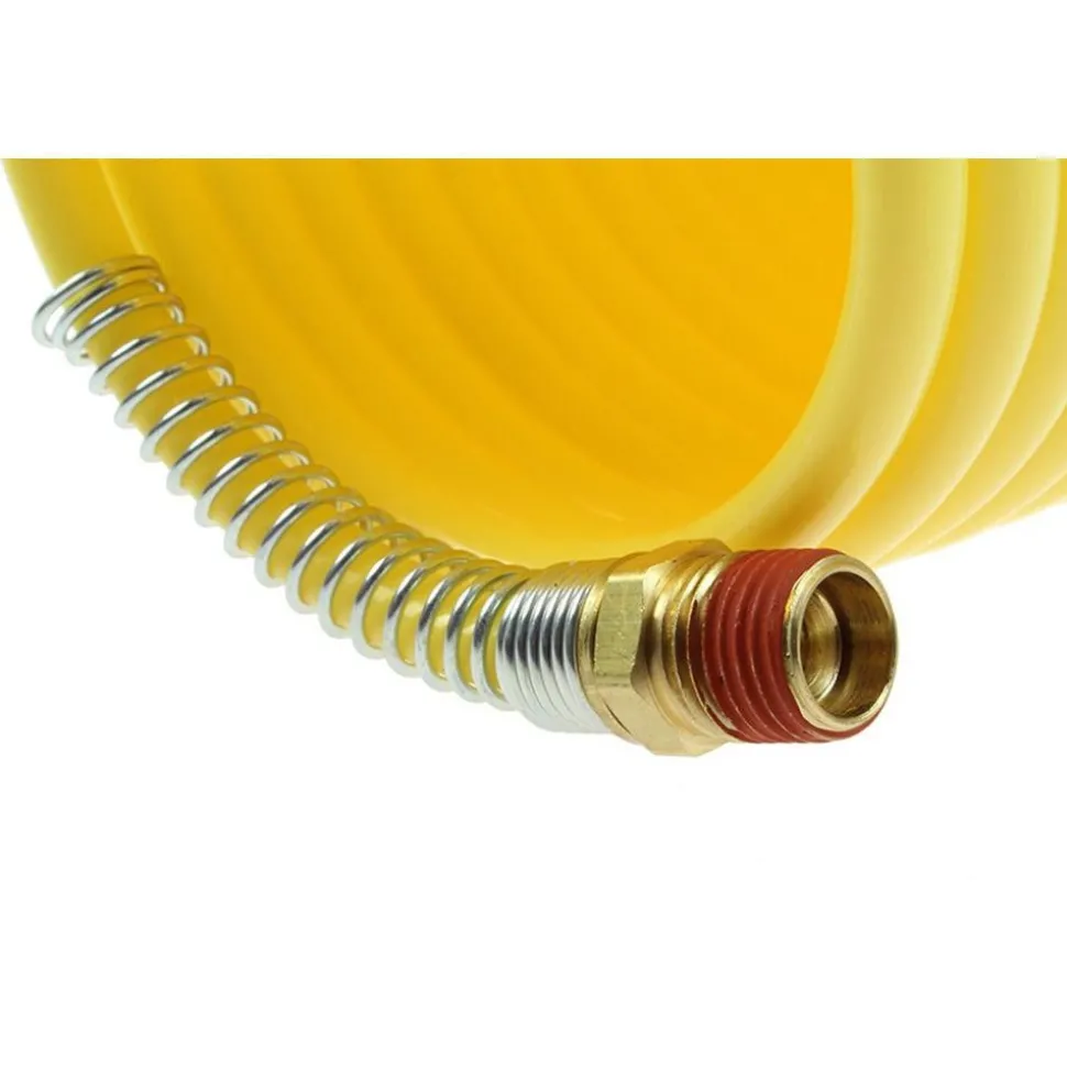 Coiled & Self Storing Hose: 1/2" ID, 25' Long, Male Swivel x Male Swivel