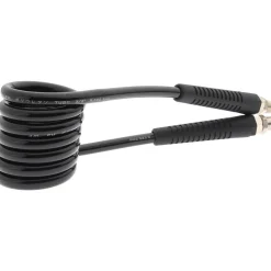 Coiled & Self Storing Hose: 1/4" ID, 5' Long, MNPT