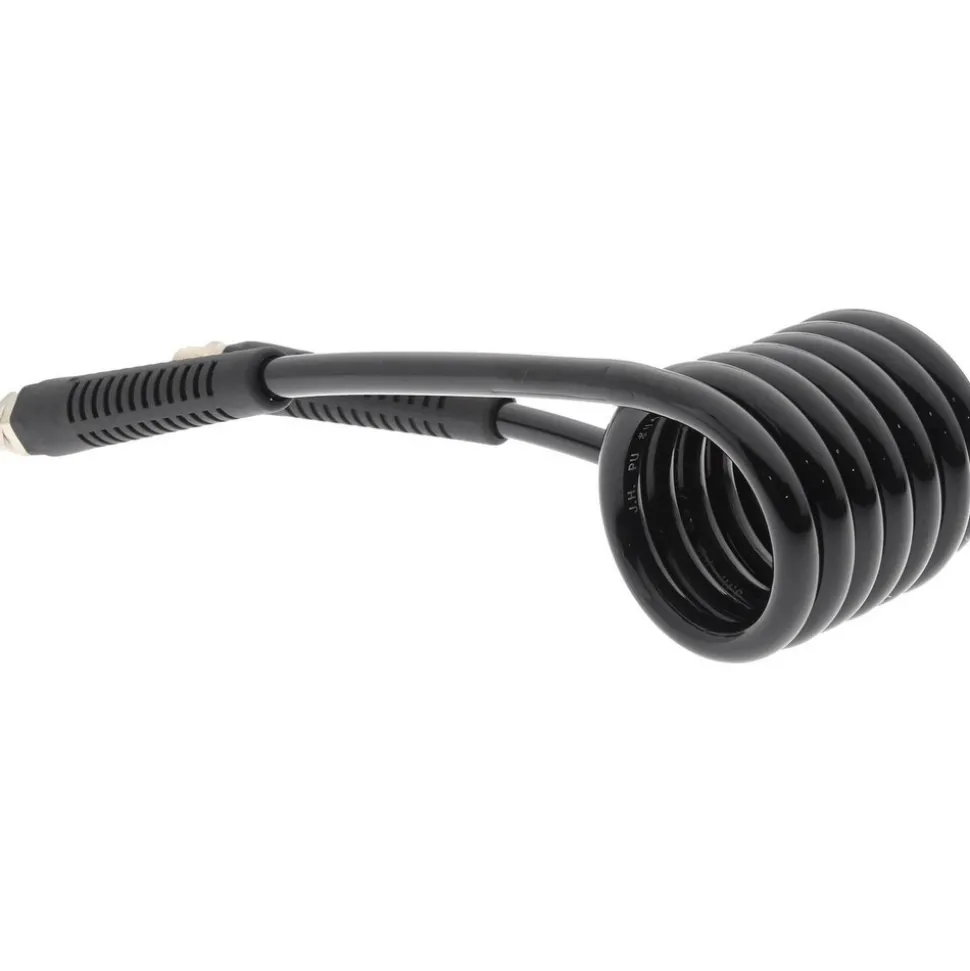 Coiled & Self Storing Hose: 1/4" ID, 5' Long, MNPT