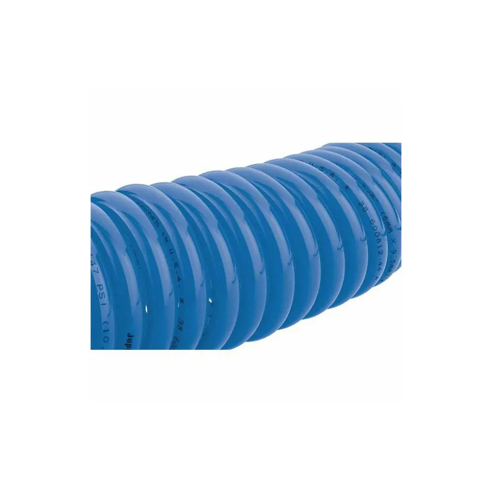 Coiled & Self Storing Hose: 1/4" ID, 15' Long, Male Swivel x Male Swivel