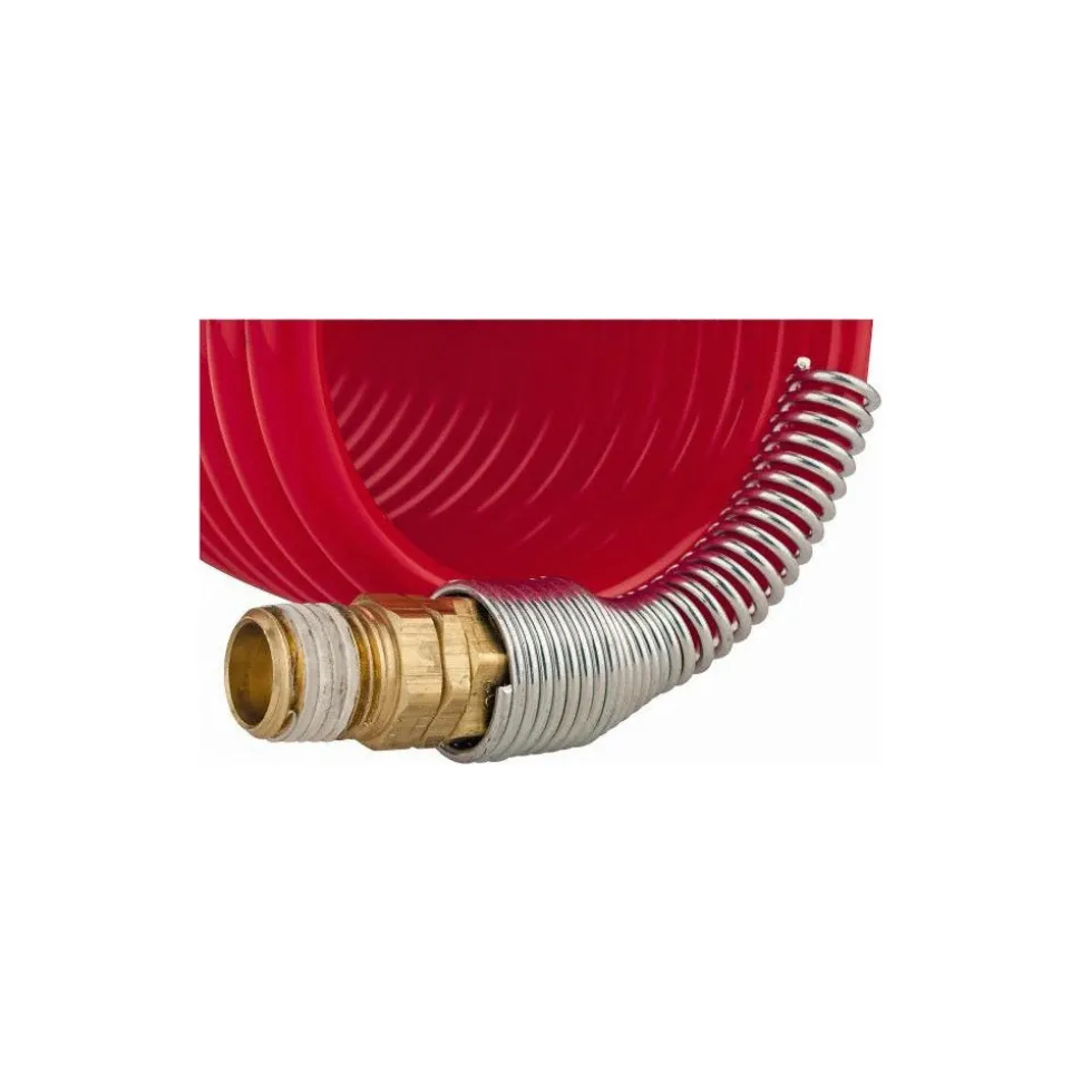 Coiled & Self Storing Hose: 1/4" ID, 12' Long, Male Swivel x Male Swivel
