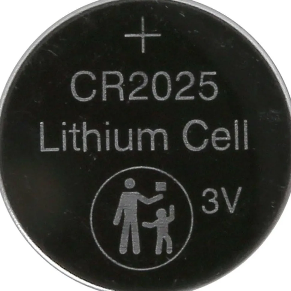 Coin & Button Cell Battery: Size CR2025, Lithium