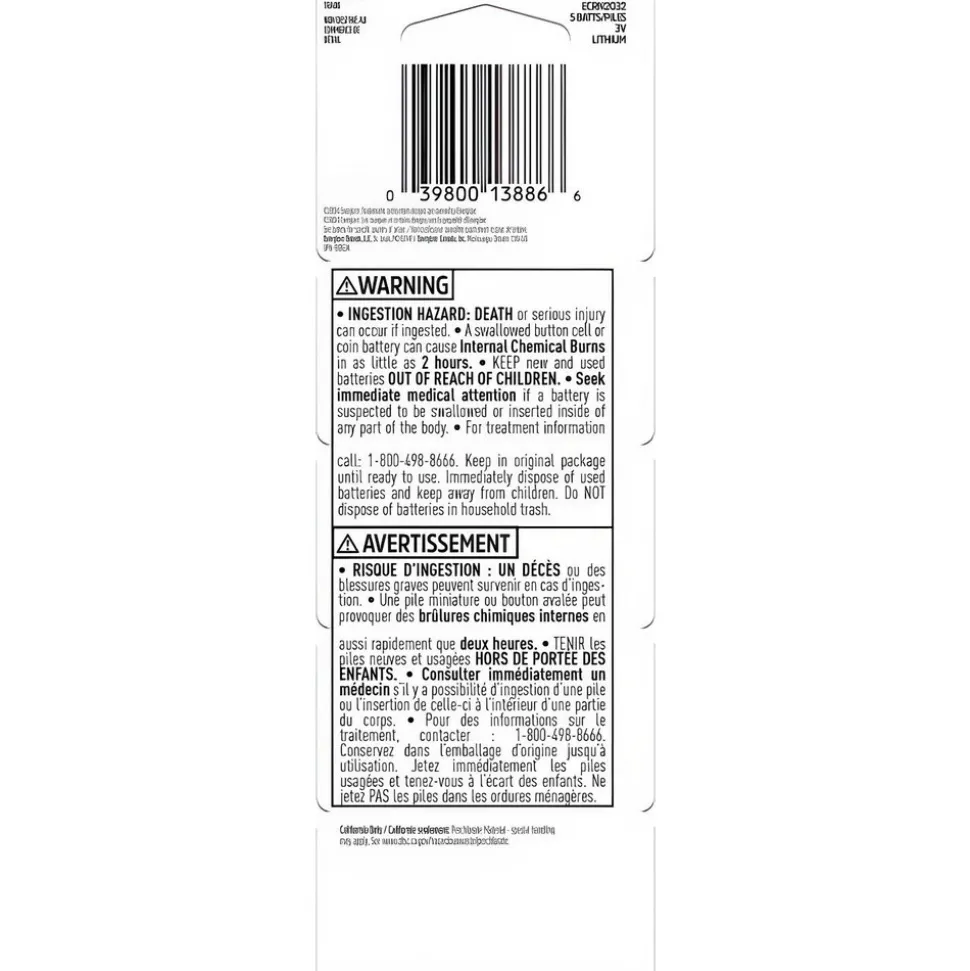 Coin & Button Cell Battery: Size CR2032, Lithium